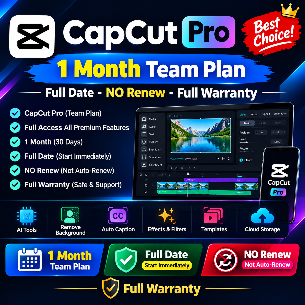Capcut 1month (full warranty)